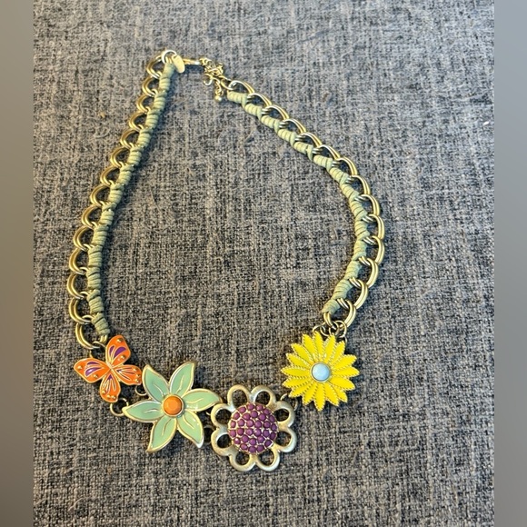 Lia Sophia Garden Party Statement Necklace - Butterfly & Flowers - Picture 4 of 11